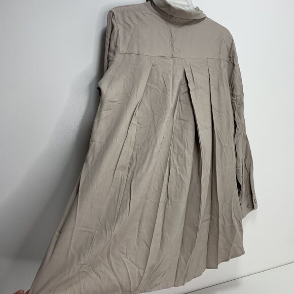 Soft Surroundings Artist Shirt Tunic Button Up Lagenlook Beige Khaki Sz … - Picture 8 of 10